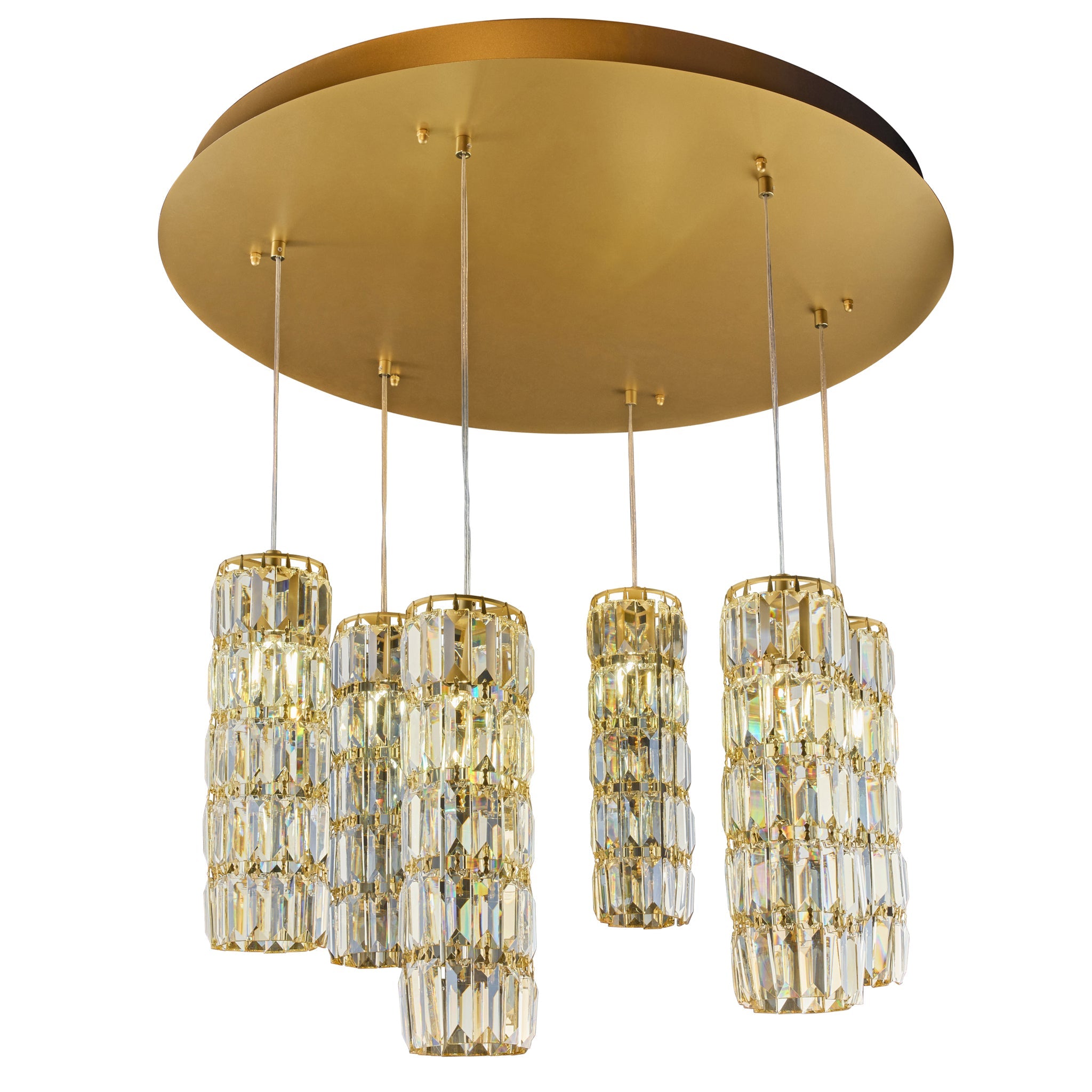 Golden Hour 6 Light Dimmable Round Cluster of Pendants