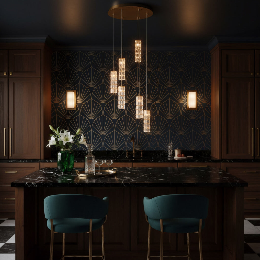 Golden Hour 6 Light Dimmable Round Cluster of Pendants