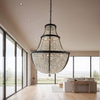 Crystal Baller 12 Light Leaded Crystal Empire Pendant - Heritage Black