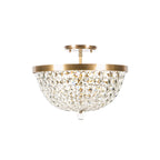 Crystal Baller 3 Light Leaded Crystal Empire Semi-Flush Mount - Antique Bronze