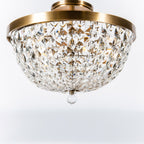 Crystal Baller 3 Light Leaded Crystal Empire Semi-Flush Mount - Antique Bronze