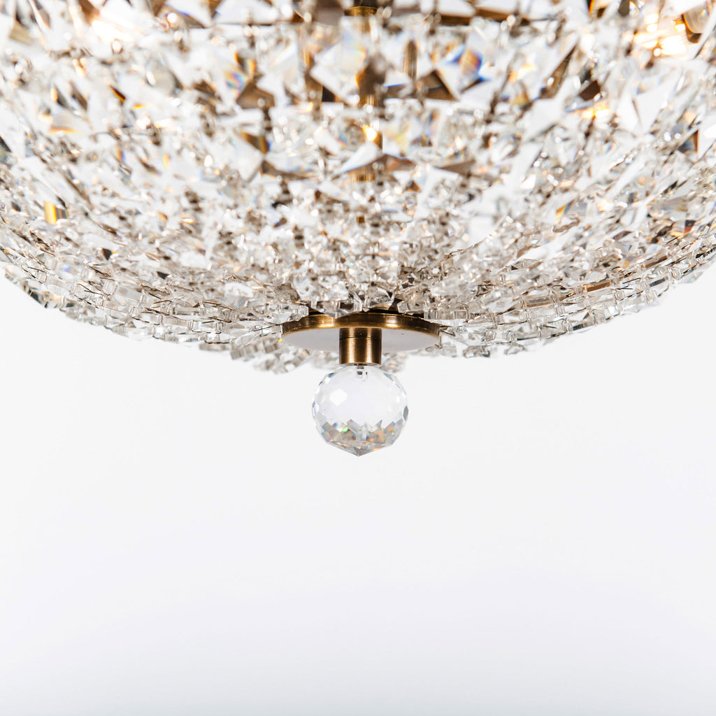 Crystal Baller 3 Light Leaded Crystal Empire Semi-Flush Mount - Antique Bronze
