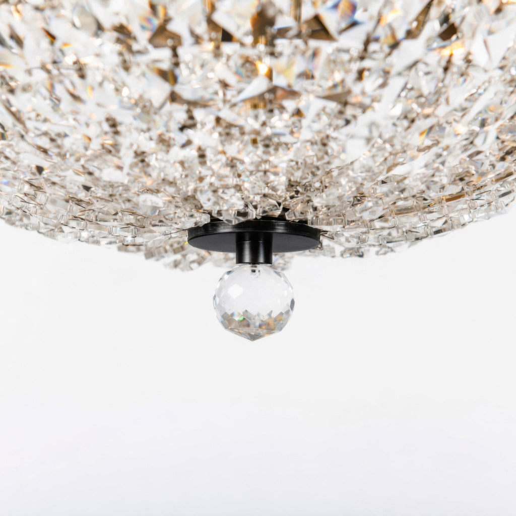 Crystal Baller 3 Light Leaded Crystal Empire Semi-Flush Mount - Heritage Black