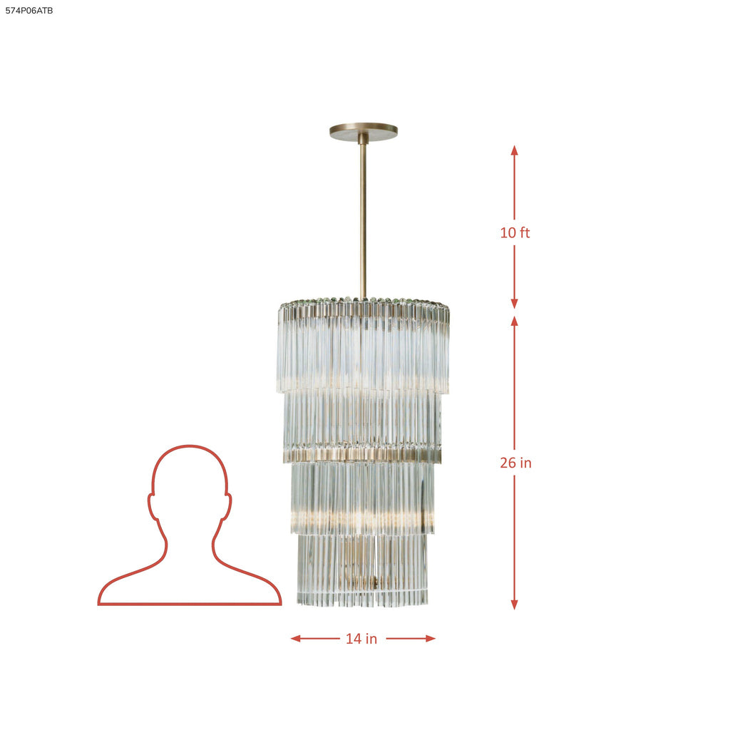 Lila 6 Light Pendant - Antique Bronze