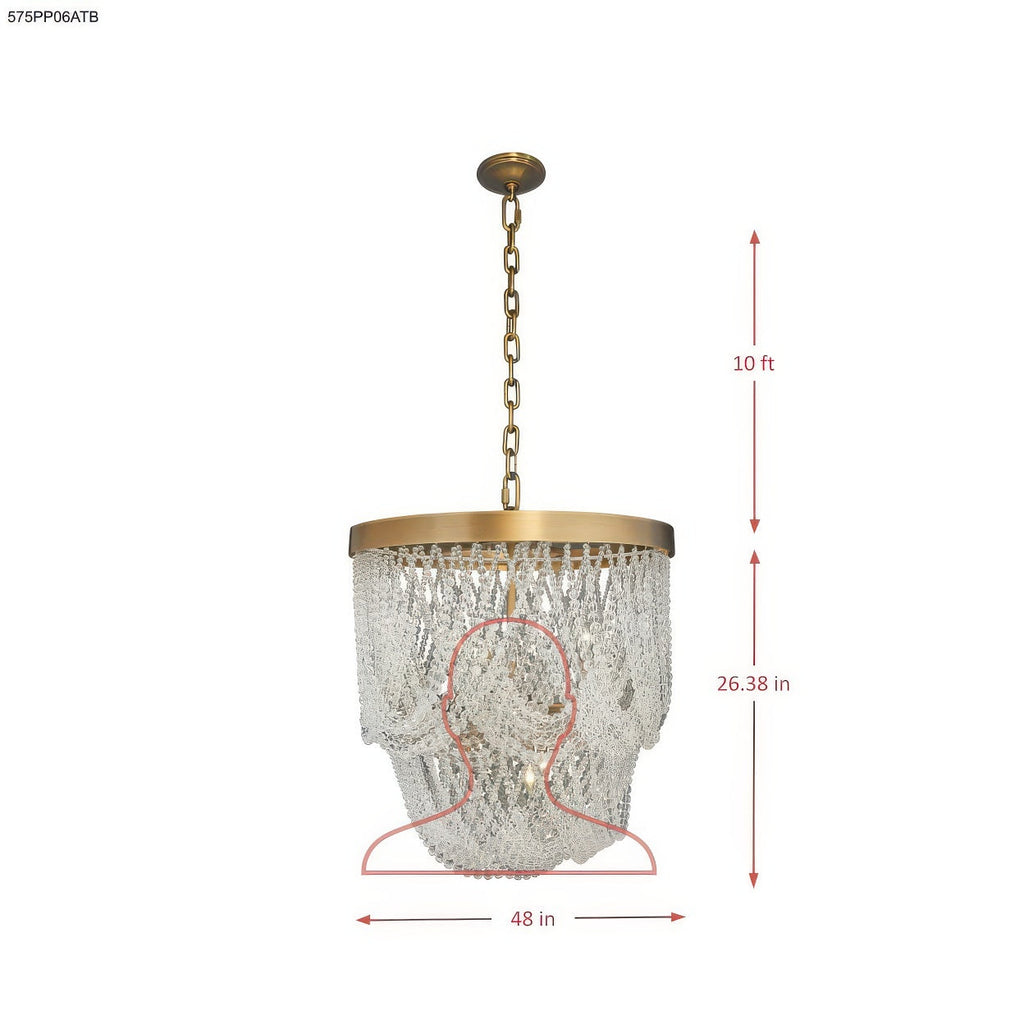 Solaire 6-lt Pendant - Antique Bronze