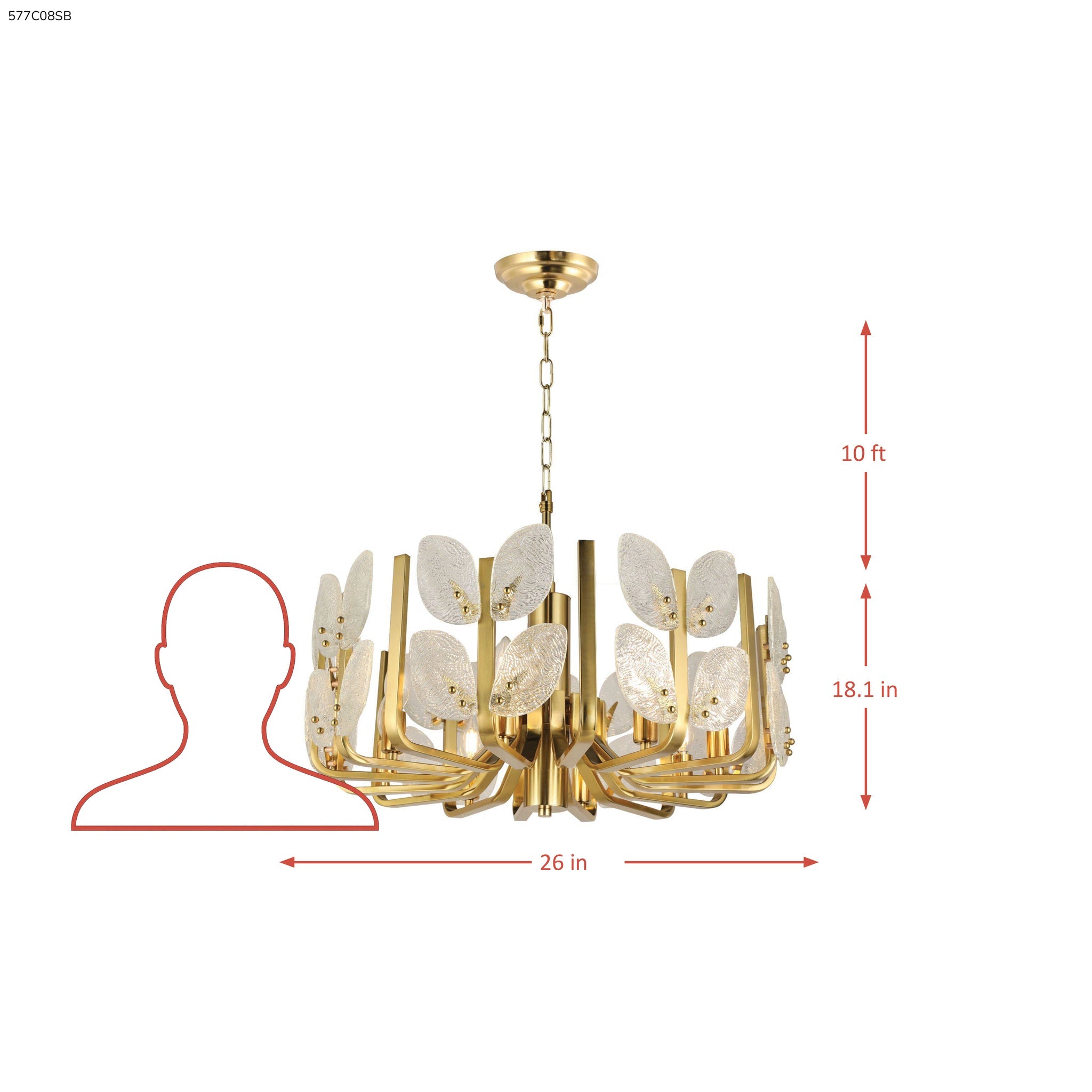 Brass Tax 8 Light Chandelier