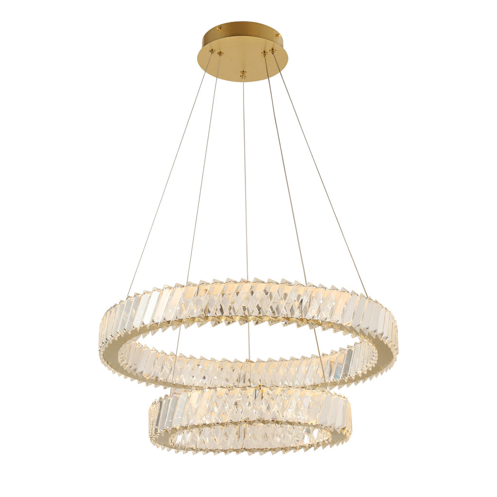 Golden Ratio 24 in Two Tier LED Crystal Pendant