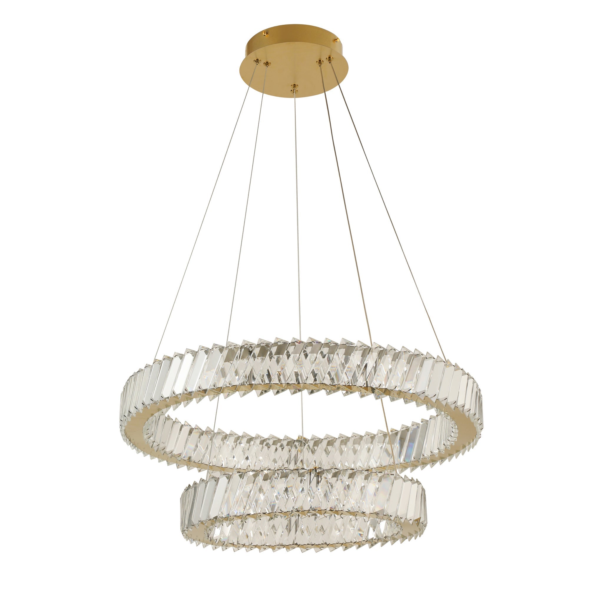 Golden Ratio 24 in Two Tier LED Crystal Pendant