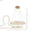 Golden Ratio 24 in Two Tier LED Crystal Pendant