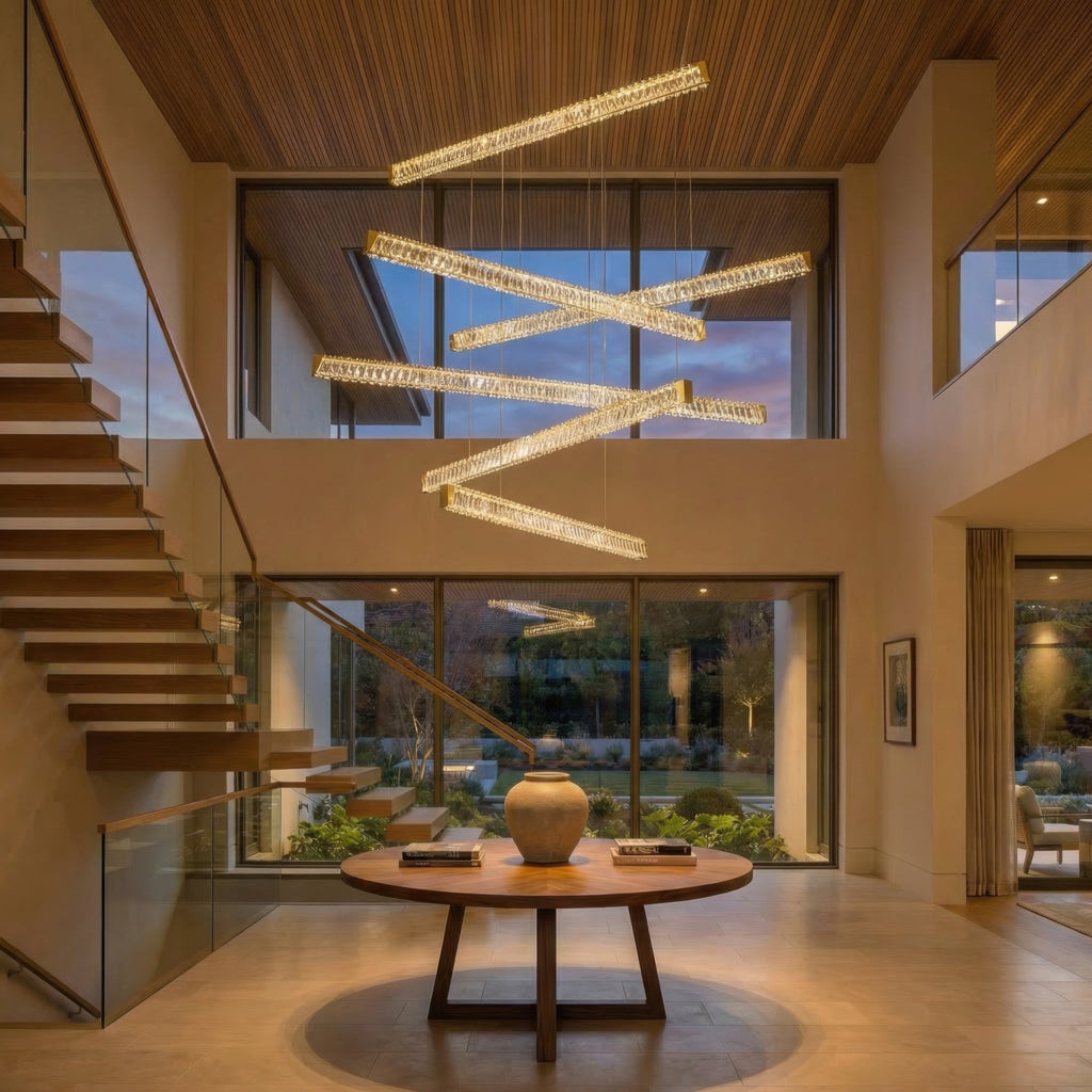 Golden Ratio 59 in LED Crystal Linear Pendant