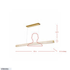 Golden Ratio 59 in LED Crystal Linear Pendant