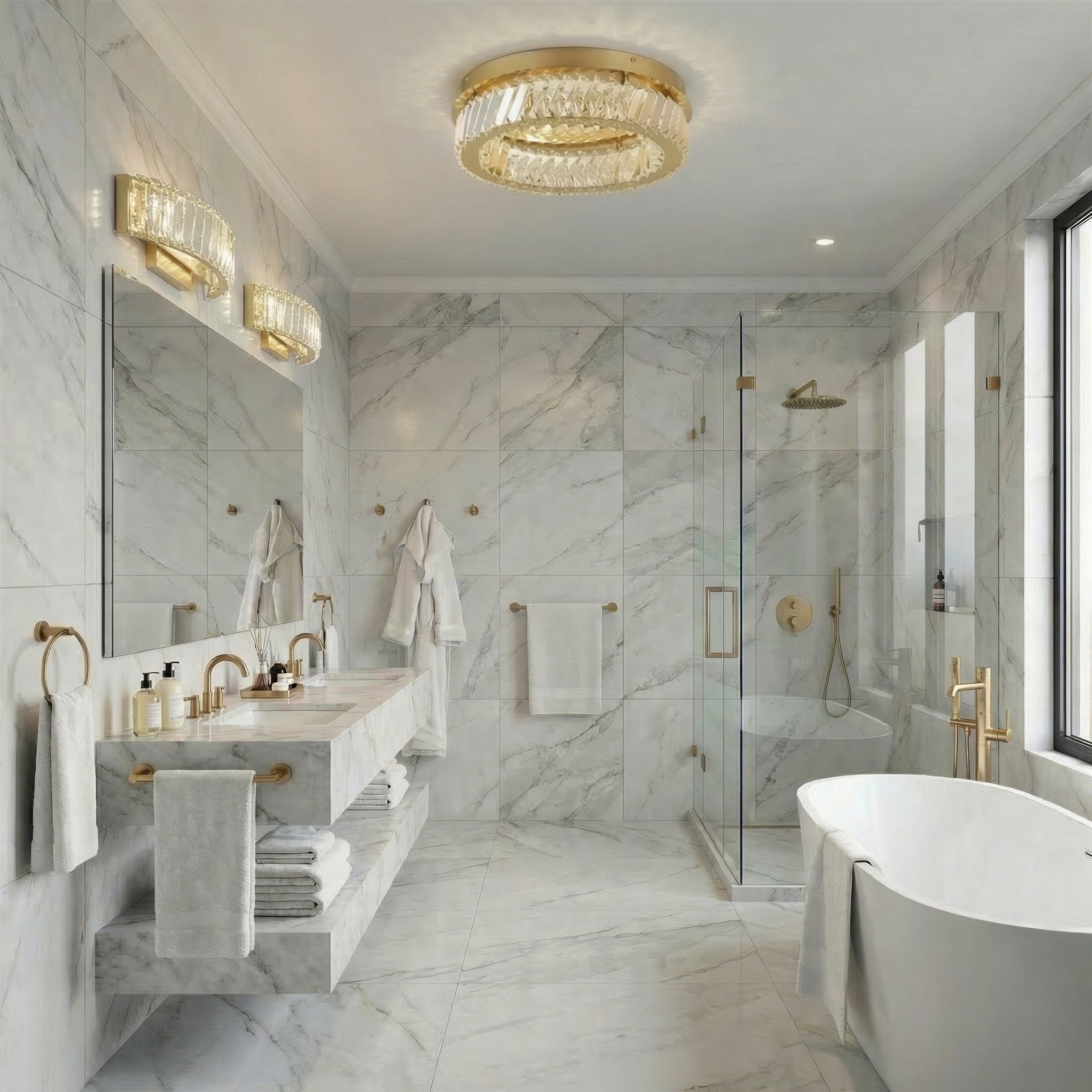 Golden Ratio 14 in LED Crystal Bath / Vanity / Wall Sconce