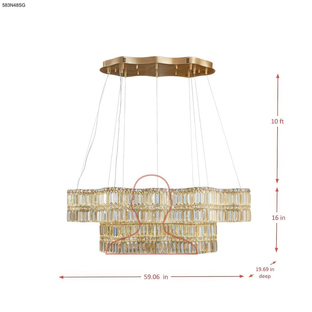 Double Standard 48 inch Dimmable LED Linear Pendant