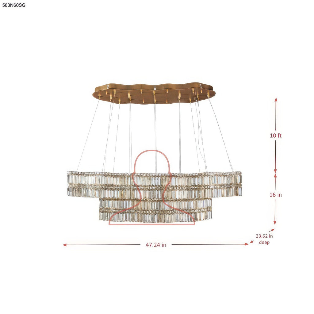 Double Standard 60 inch Dimmable LED Linear Pendant