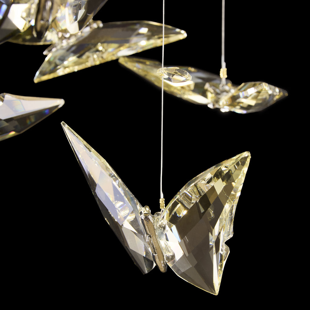 Night Garden 6 Light Leaded Crystal Butterfly Flush Mount