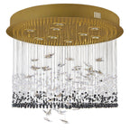 Night Garden 9 Light Leaded Crystal Butterfly Flush Mount