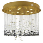 Night Garden 9 Light Leaded Crystal Butterfly Flush Mount