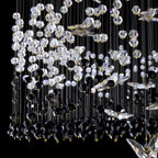 Night Garden 9 Light Leaded Crystal Butterfly Flush Mount