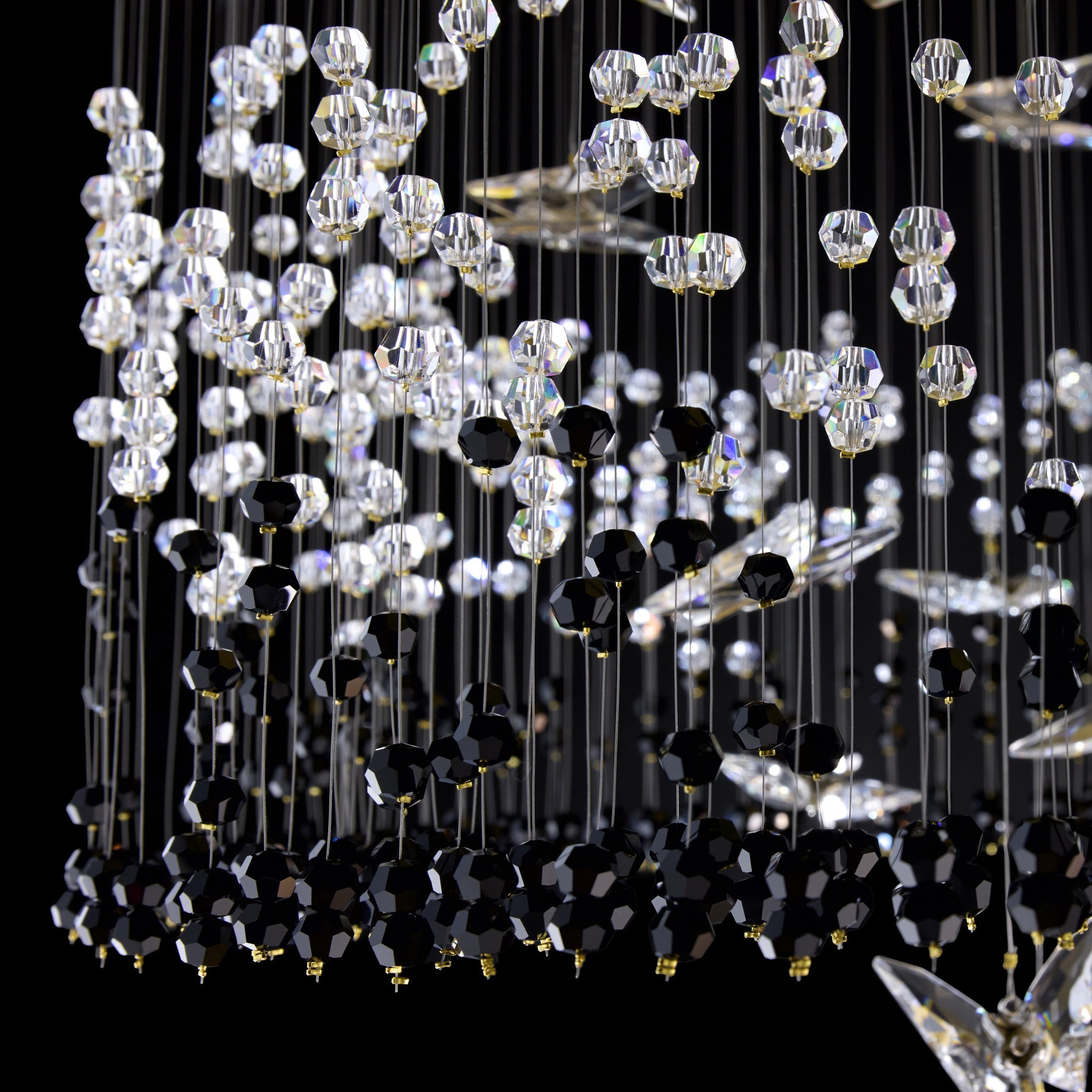 Night Garden 9 Light Leaded Crystal Butterfly Flush Mount