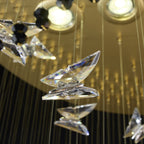 Night Garden 9 Light Leaded Crystal Butterfly Flush Mount