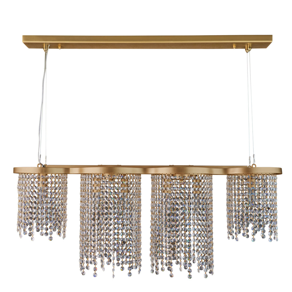 Deco Drippy 5 Light 60 inch Dimmable Linear Dining Pendant - Satin Gold