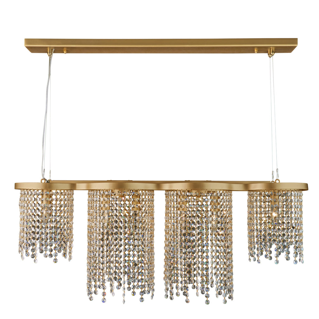 Deco Drippy 5 Light 60 inch Dimmable Linear Dining Pendant - Satin Gold