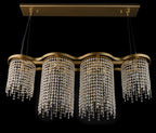 Deco Drippy 5 Light 60 inch Dimmable Linear Dining Pendant - Satin Gold