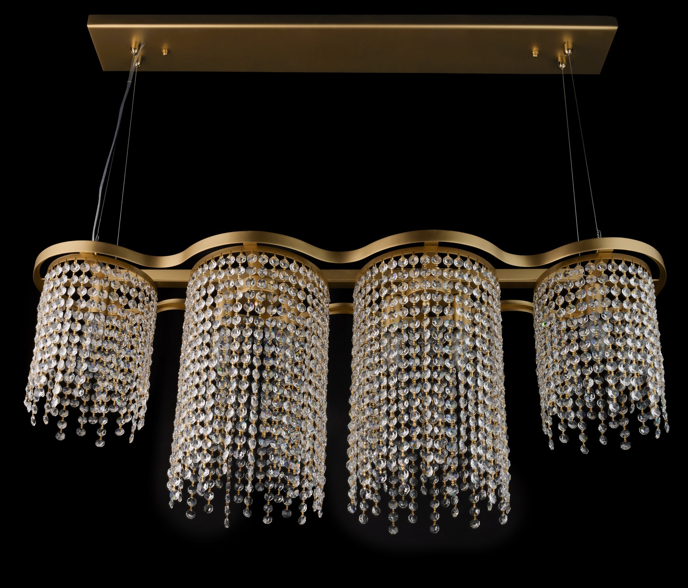 Deco Drippy 5 Light 60 inch Dimmable Linear Dining Pendant - Satin Gold