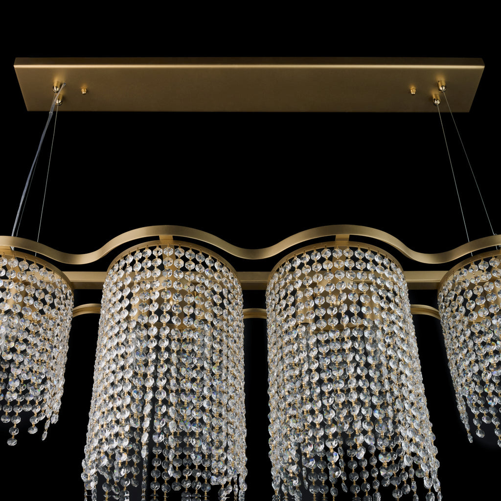 Deco Drippy 5 Light 60 inch Dimmable Linear Dining Pendant - Satin Gold