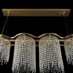 Deco Drippy 5 Light 60 inch Dimmable Linear Dining Pendant - Satin Gold