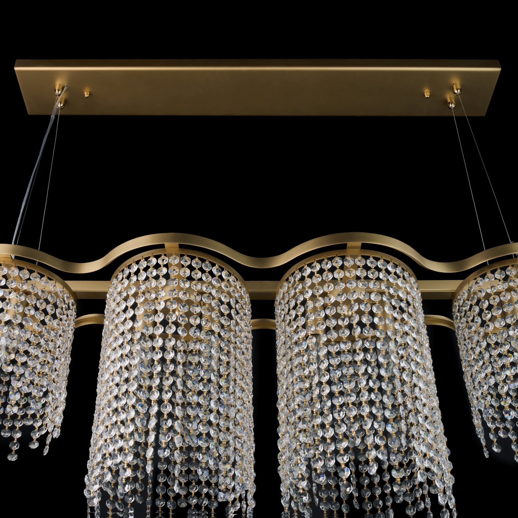 Deco Drippy 5 Light 60 inch Dimmable Linear Dining Pendant - Satin Gold