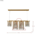 Deco Drippy 5 Light 60 inch Dimmable Linear Dining Pendant - Satin Gold