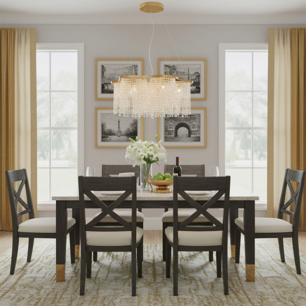 Deco Drippy 7 Light Dimmable Dining Pendant Chandelier