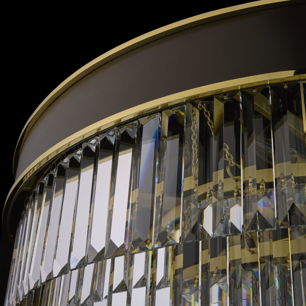 Strata 25 Light Dimmable Pendant Chandelier - Espresso Brown, Polished Gold and Satin Gold