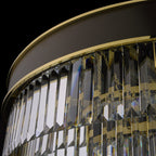 Strata 25 Light Dimmable Pendant Chandelier - Espresso Brown, Polished Gold and Satin Gold