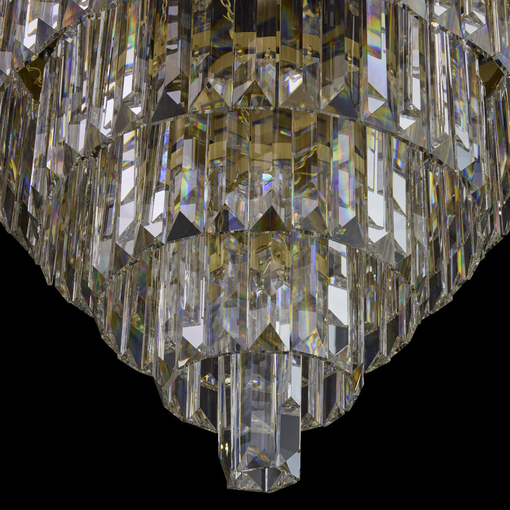 Strata 25 Light Dimmable Pendant Chandelier - Espresso Brown, Polished Gold and Satin Gold