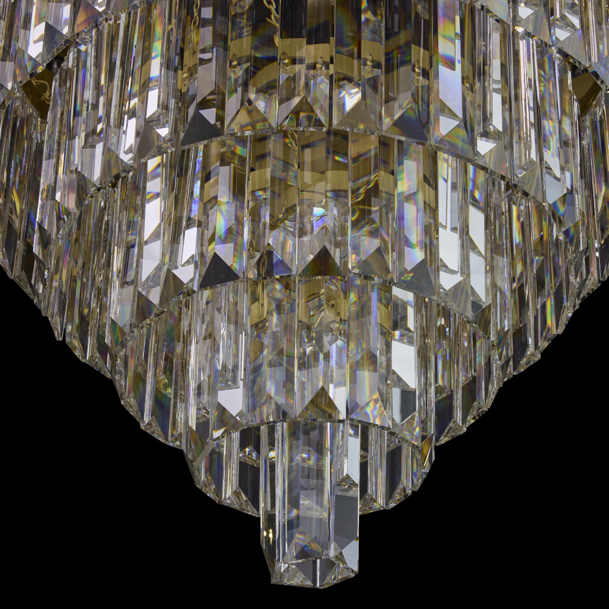 Strata 25 Light Dimmable Pendant Chandelier - Espresso Brown, Polished Gold and Satin Gold
