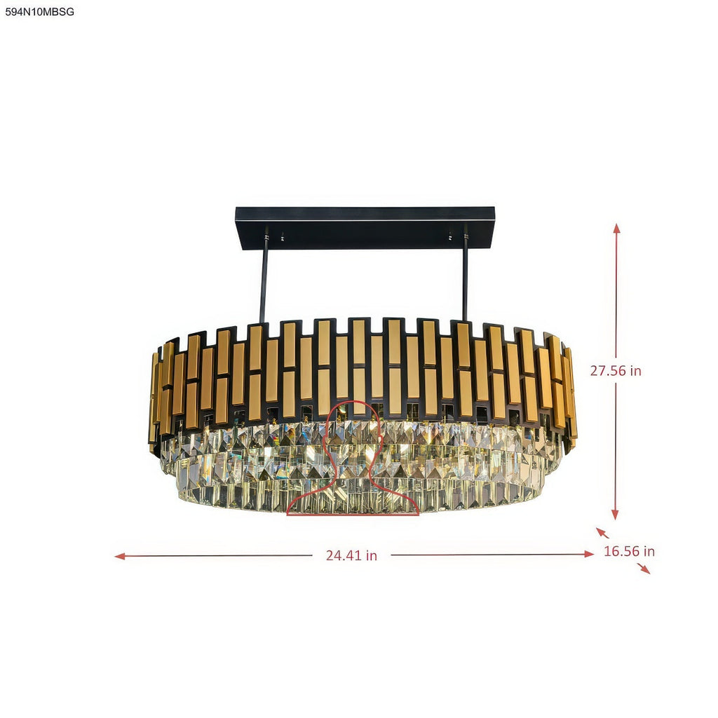 Black Tie 10 Light Dimmable Linear Pendant