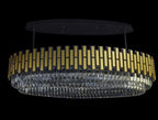 Black Tie 12 Light Dimmable Linear Pendant - Black and Satin Gold