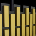 Black Tie 12 Light Dimmable Linear Pendant - Black and Satin Gold