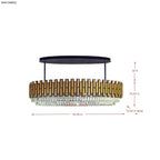 Black Tie 12 Light Dimmable Linear Pendant - Black and Satin Gold