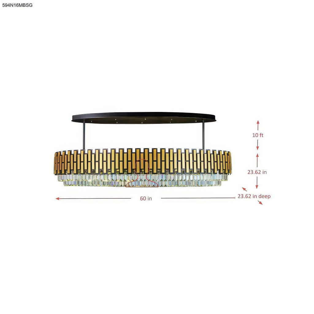 Black Tie 16 Light Dimmable Linear Pendant