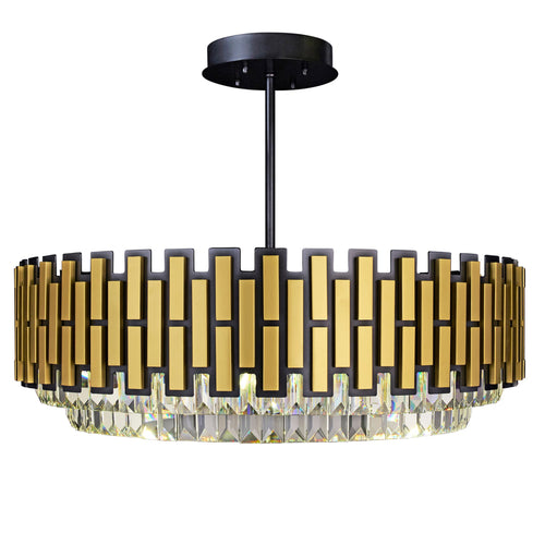 Black Tie 9 Light Dimmable Crystal Pendant Chandelier