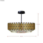 Black Tie 9 Light Dimmable Crystal Pendant Chandelier
