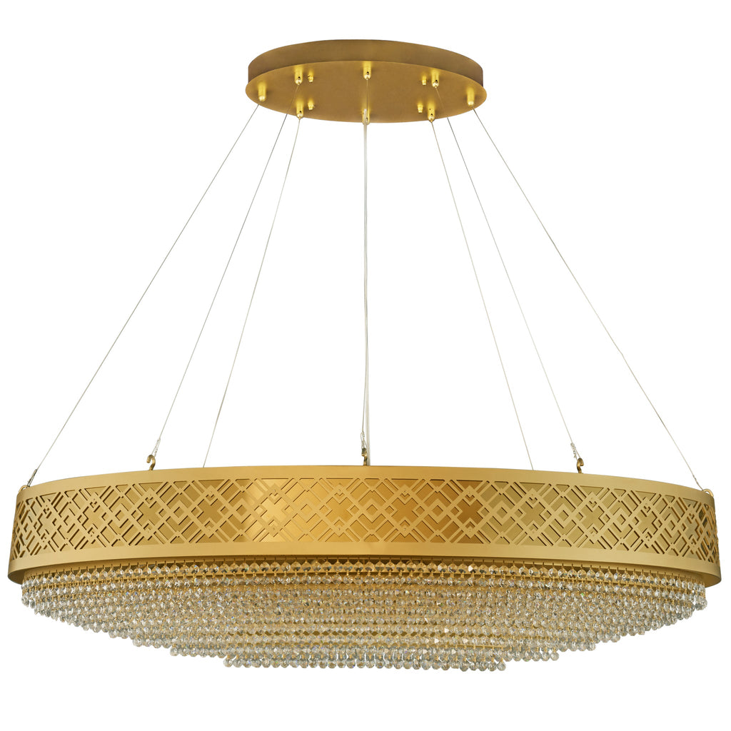 Gilded Stage 10 Light Dimmable Linear Pendant