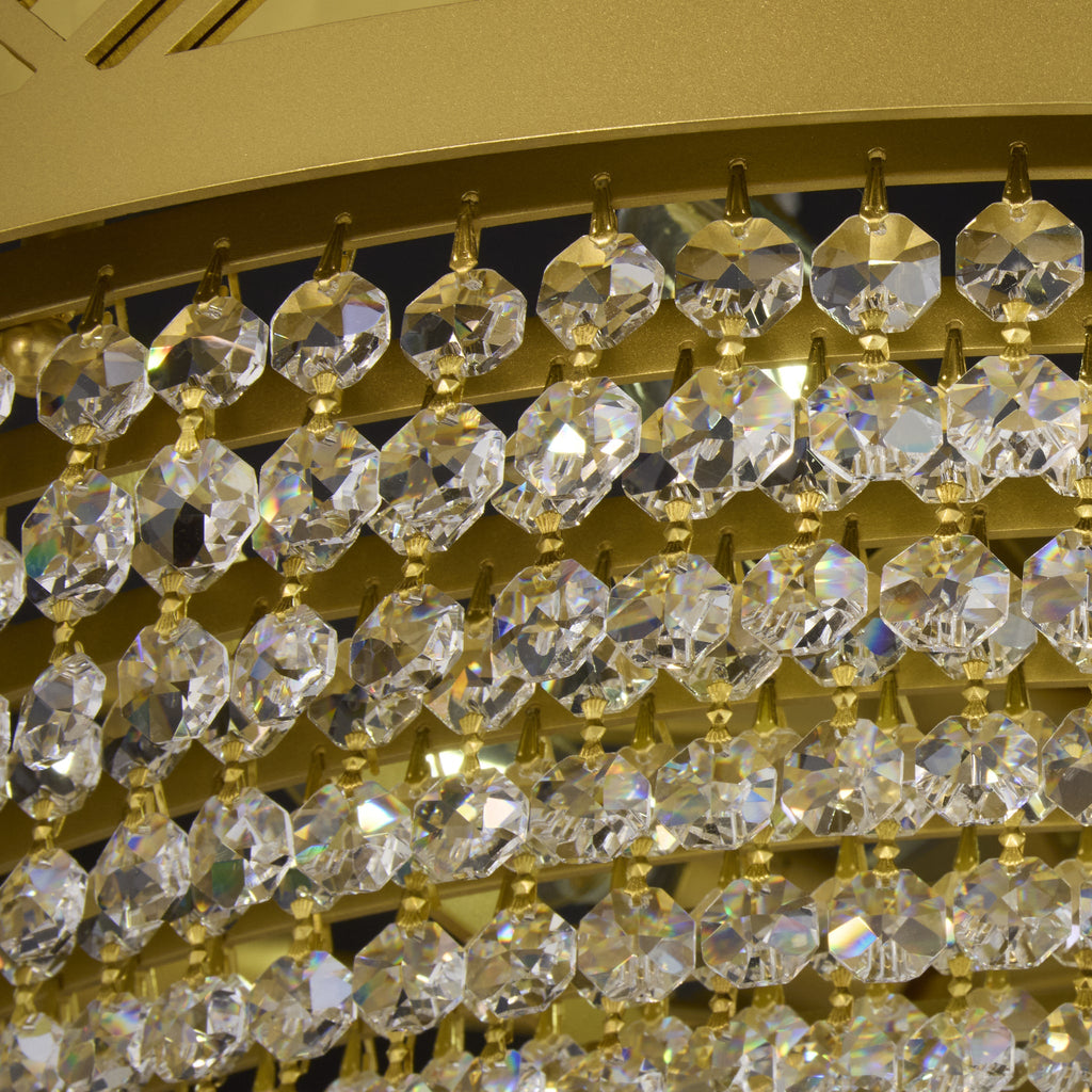 Gilded Stage 12 Light Dimmable Pendant Chandelier