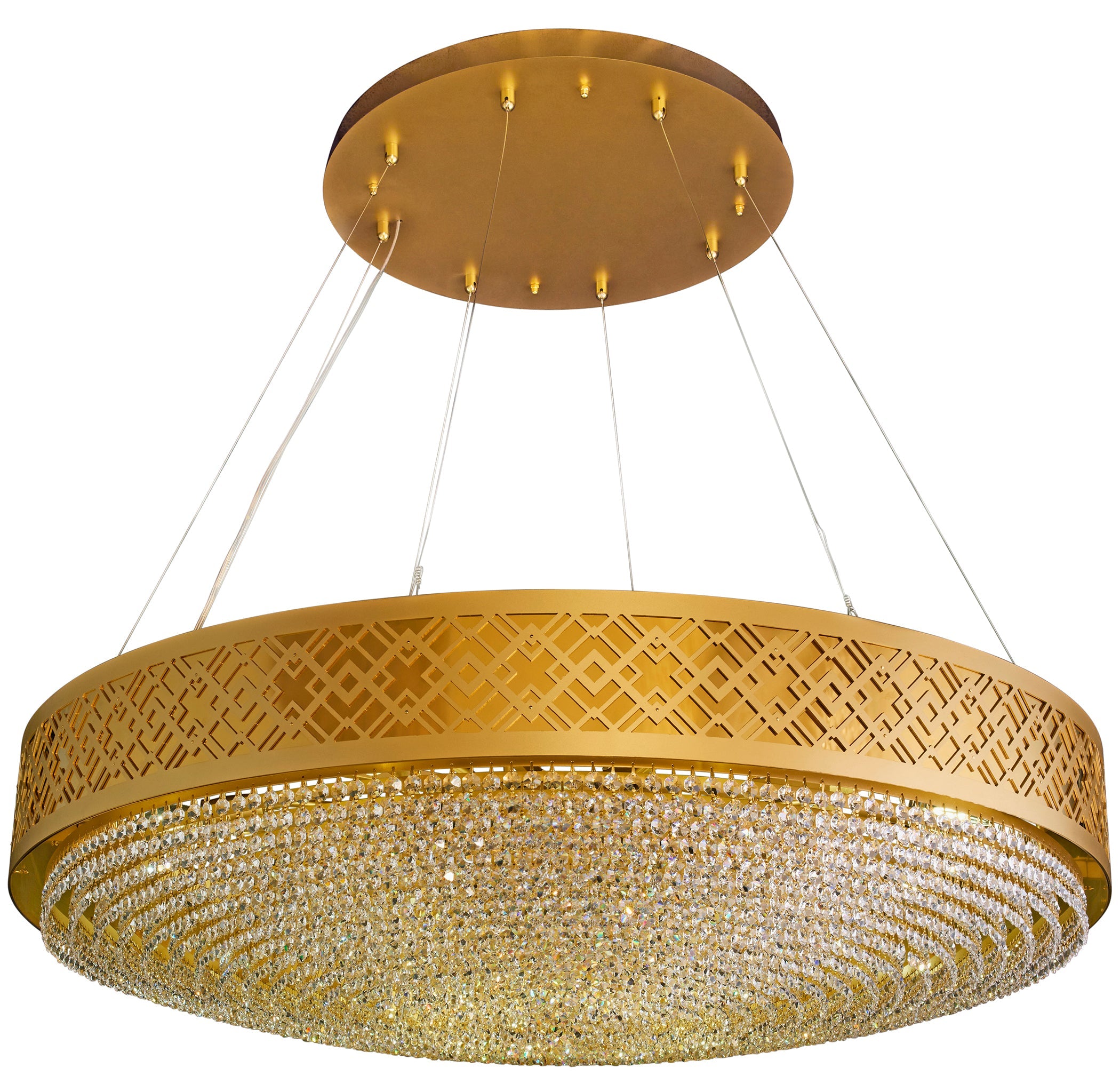 Gilded Stage 16 Light Dimmable Pendant Chandelier