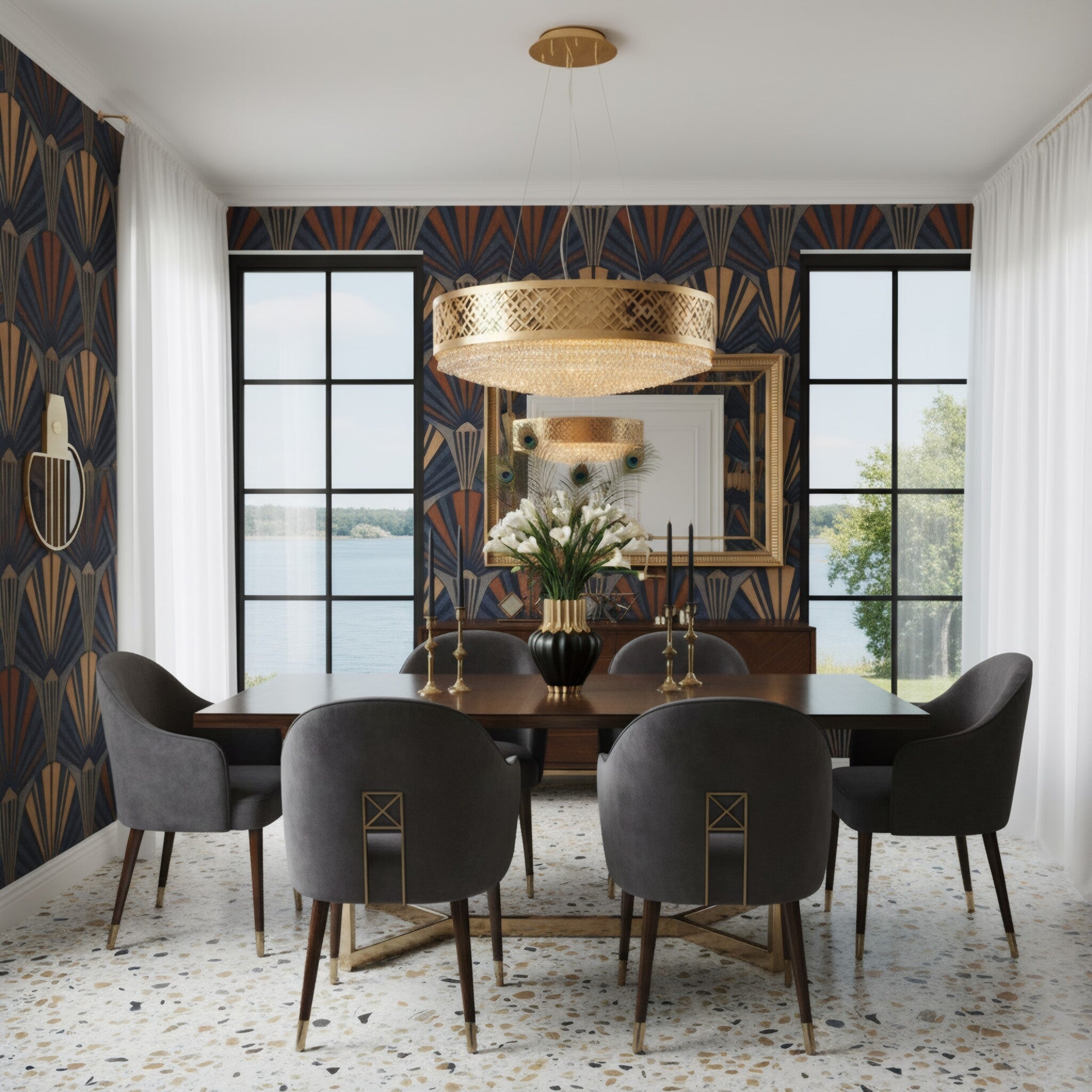 Gilded Stage 16 Light Dimmable Pendant Chandelier