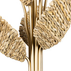 Banana Leaf 6 Light Chandelier - French Gold/Natural Seagrass
