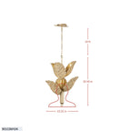 Banana Leaf 6 Light Chandelier - French Gold/Natural Seagrass